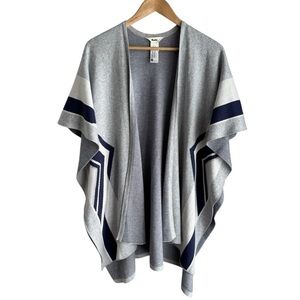 Roots Shawl Wrap O/S Grey Navy Blue Minimalist Geo Aztec Workwear Casual Classy